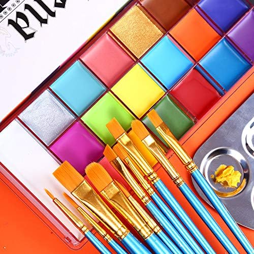 UCANBE Face Body Paint Set-Athena Painting Palette,10 Professional Artist Brush