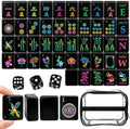 162 Black American Mahjong Tiles Set & Storage Bag, Dice, 1.2" Travel Gift