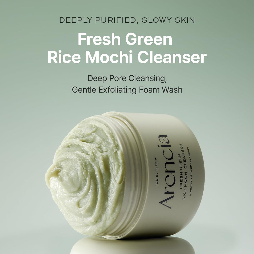 Arencia Korean Rice Mochi Face Cleanser - Face Wash, Gentle Scrub All in One