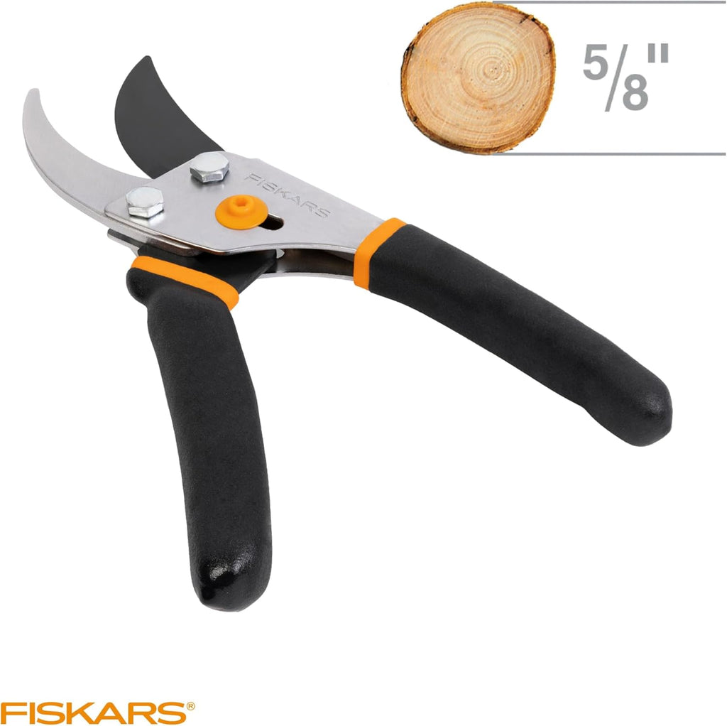 Fiskars Bypass Pruning Shears, 5/8-Inch Cut Capacity Garden Clippers