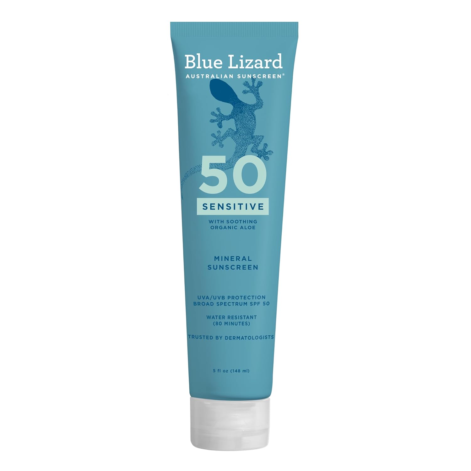 Blue Lizard Sensitive Mineral SPF 50 Sunscreen Lotion, 100% Mineral