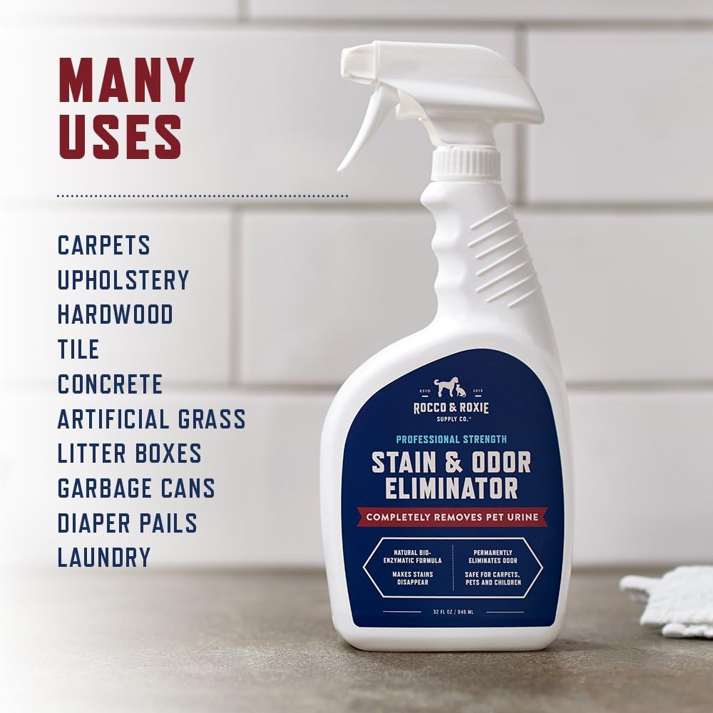 Rocco & Roxie Supply Co. Stain & Strong Odor Eliminator, Enzyme Cleaner, Pet