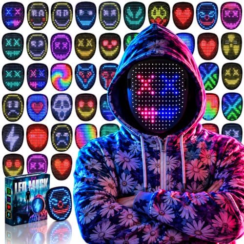 Depointer Life LED Mask Face-Transforming Light up Mask Cool Gifts for Boys
