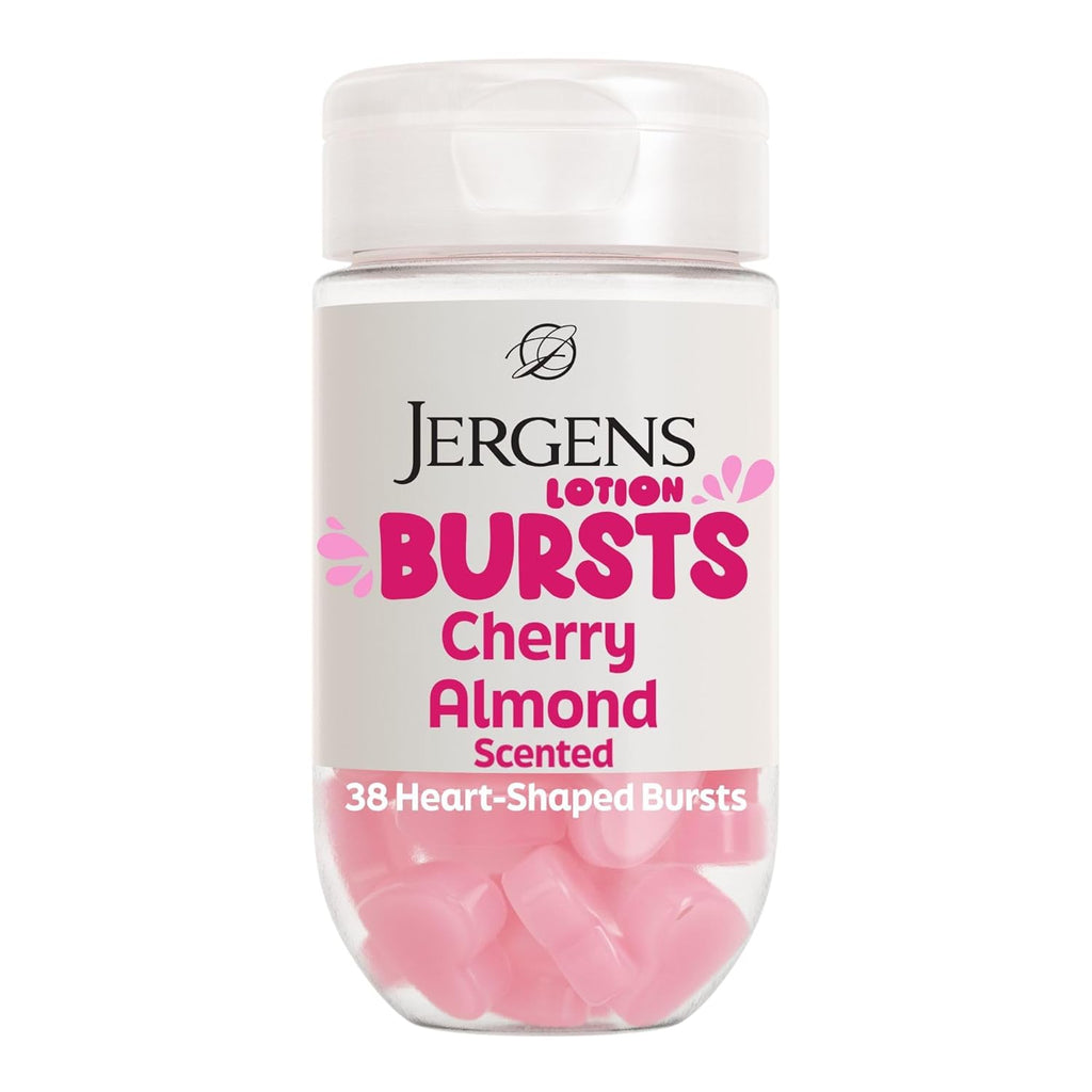 Jergens Cherry Almond Lotion Bursts, Squishy Heart-Shaped Moisturizer Bursts