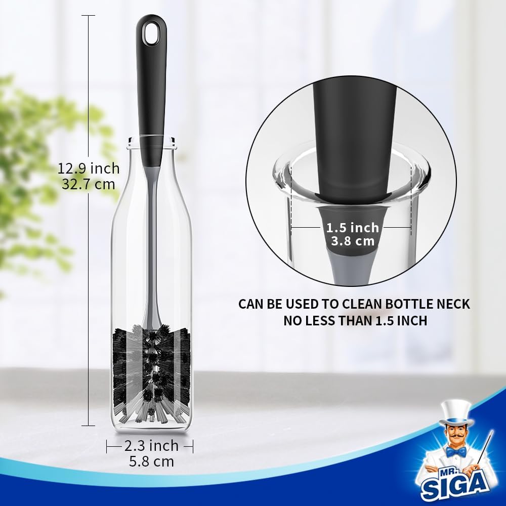 MR.SIGA Long Handle Bottle Brush, Flexible Scrub Brush for Water Bottles