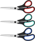 iBayam 3-Pack 8" Heavy Duty Scissors with Ultra Sharp Blades and Comfort Grip