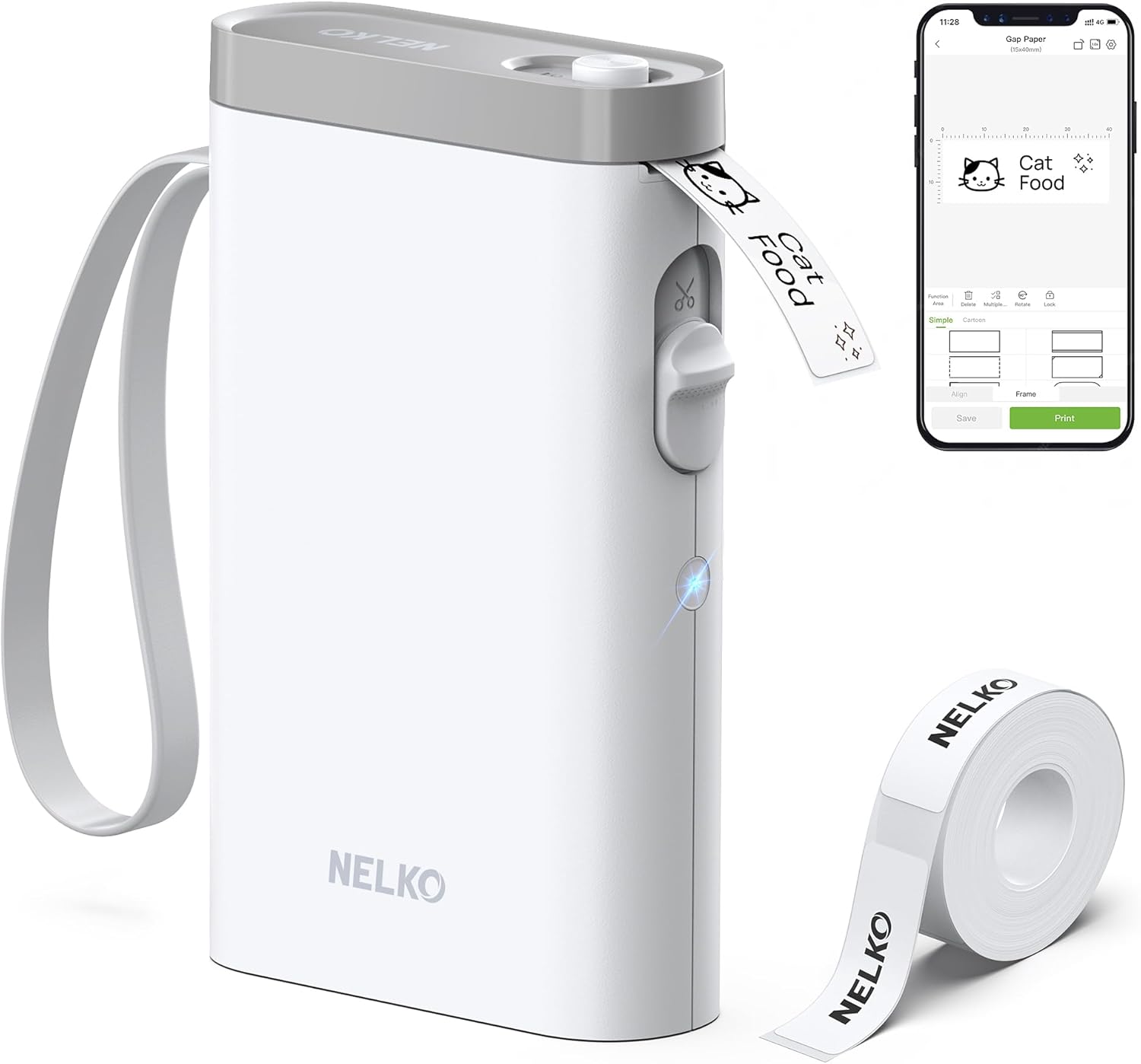 Nelko Label Maker Machine with Tape, P21 Bluetooth Label Printer, Wireless