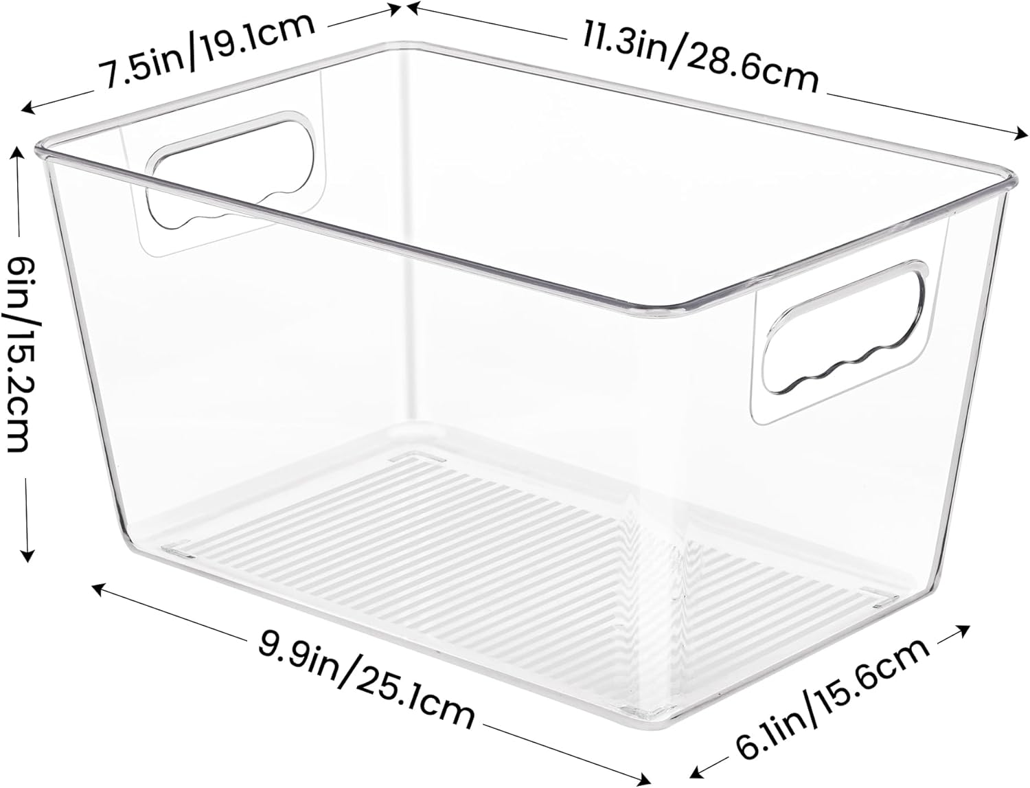 YIHONG 6 Pack Clear Pantry Organizer Bins, Plastic Containers with Handle for