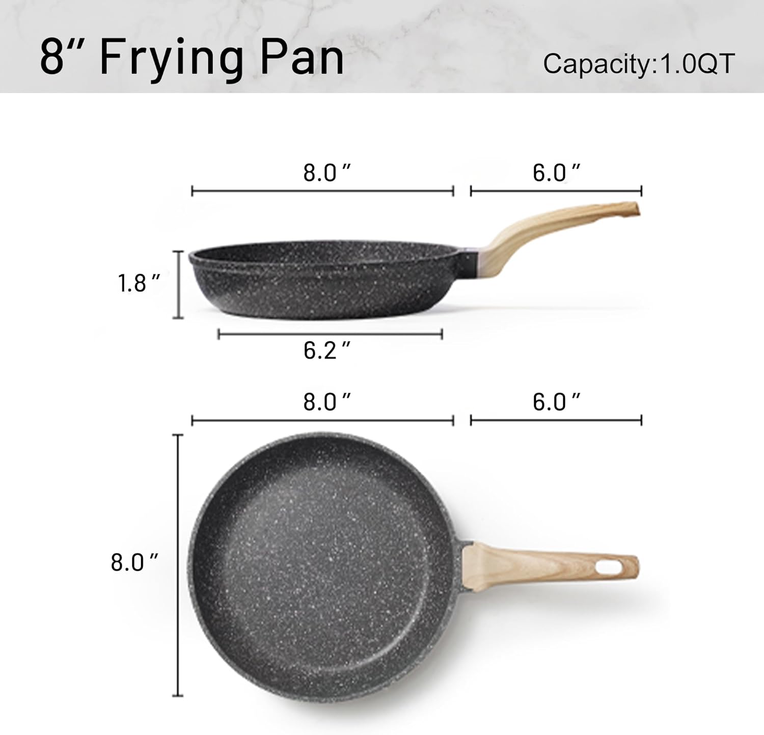 CAROTE Nonstick Frying Pan Skillet,Non Stick Granite Fry Pan Egg Pan Omelet