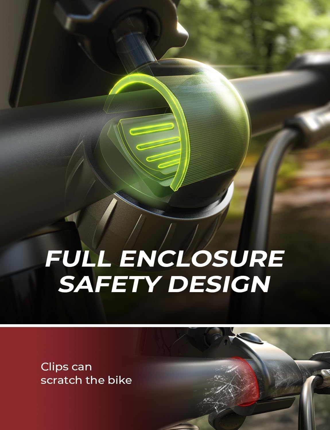 LISEN Bike Phone Holder, Super Easy Install Motorcycle Phone Mount Ebike