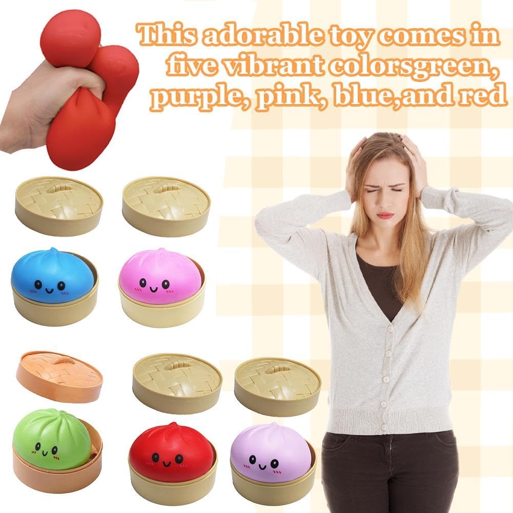 Dumpling Squishies, Glitter Dumpling Mystery Box, Colorful Dumplings Stress
