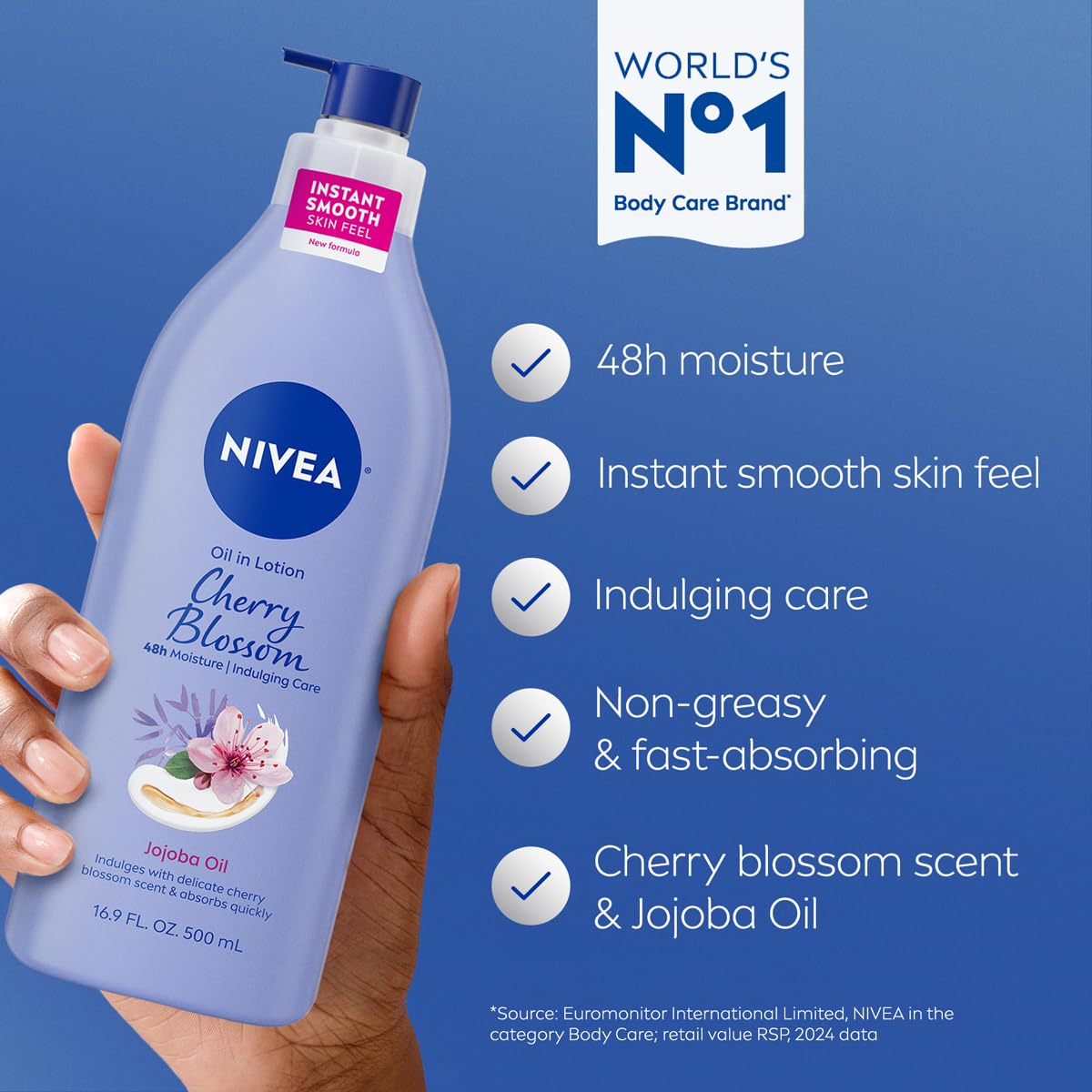 NIVEA Oil Infused Cherry Blossom and Jojoba Oil Body Lotion for Women
