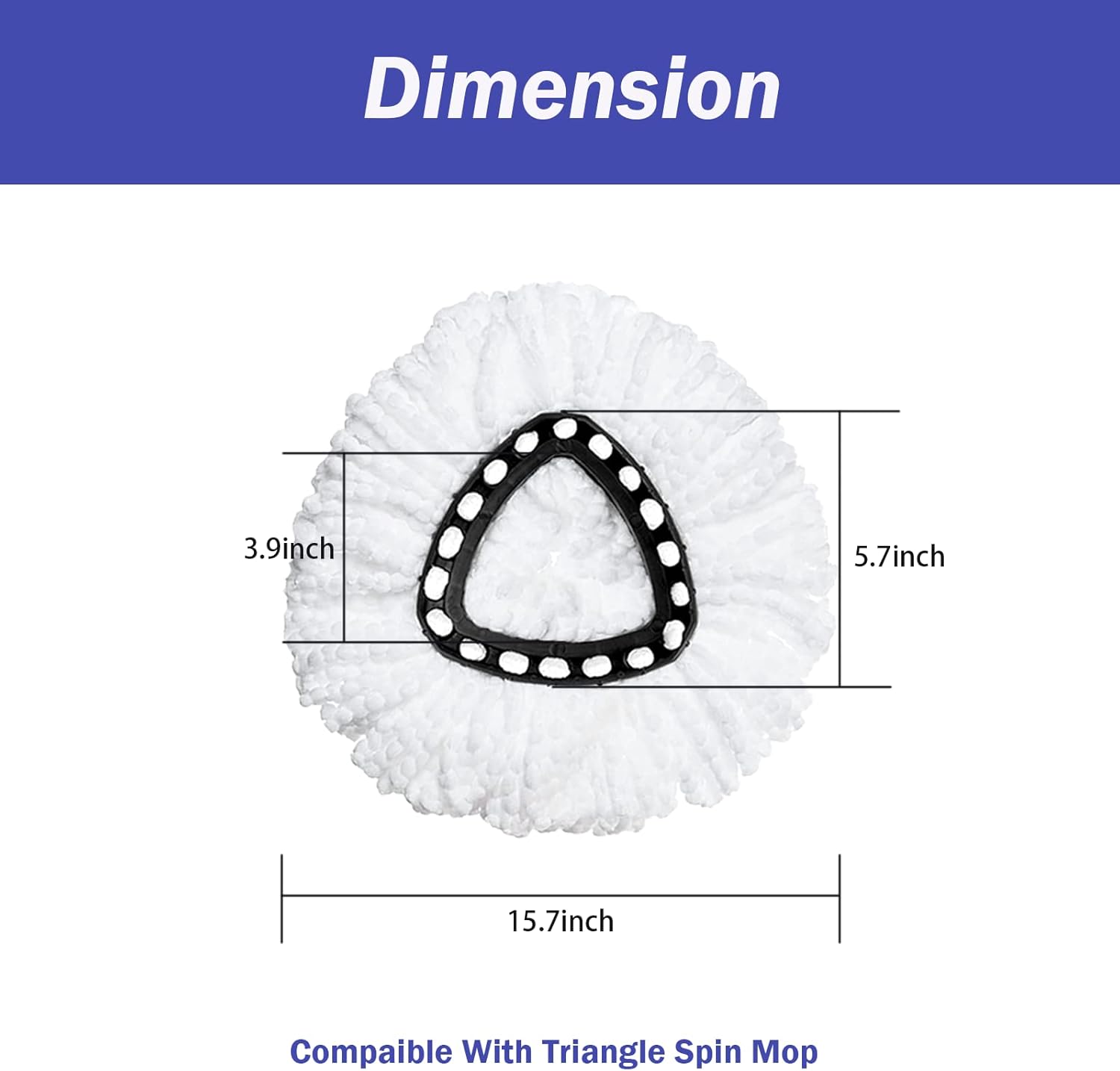 Spin Mop Replacement Head 4 Pack Mop Refill Compatible with Ocedar Triangle