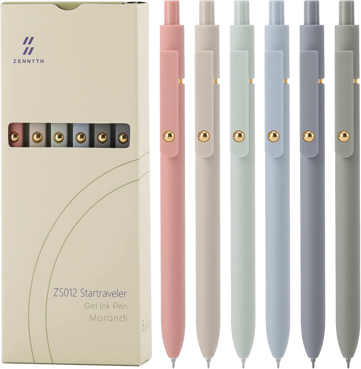 Ddaowanx Gel Pens, 6 Pcs 0.5mm Quick Dry Black Ink Pens Fine Point Smooth