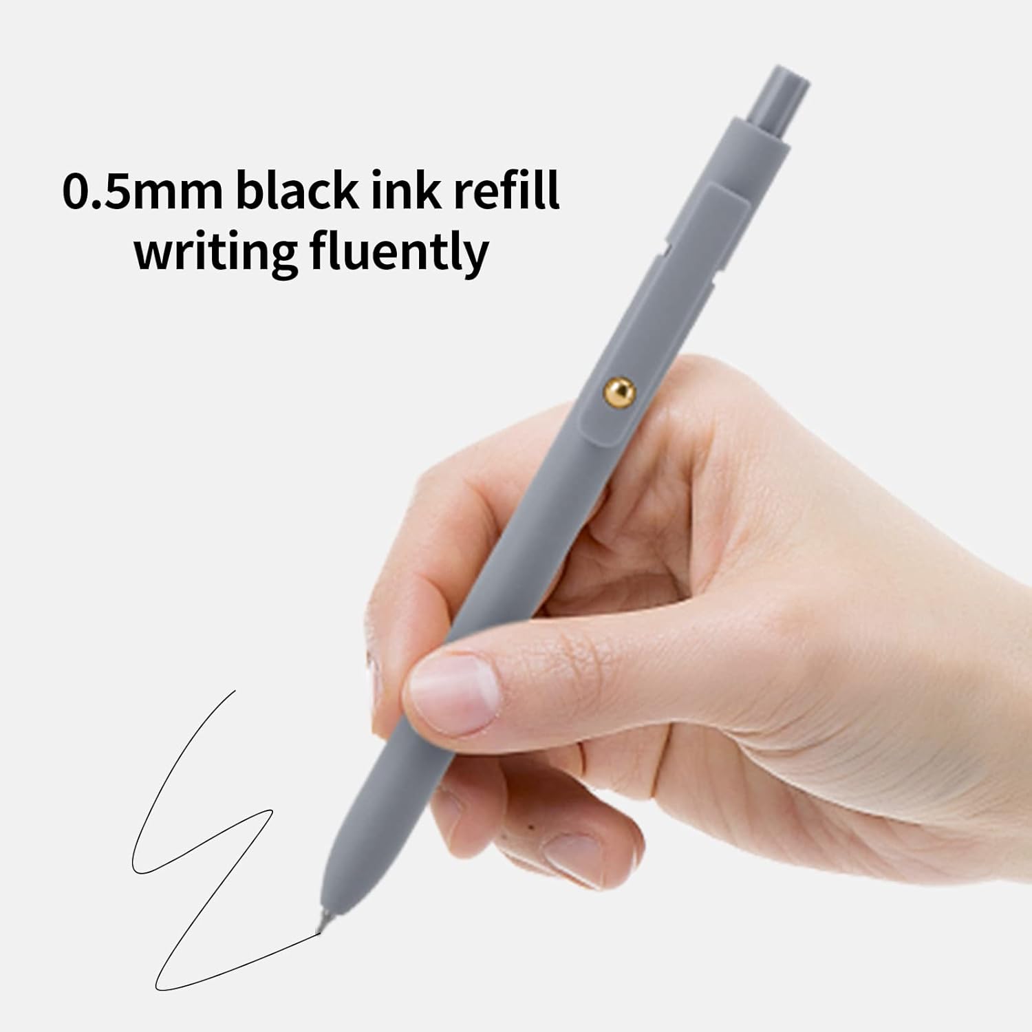 Ddaowanx Gel Pens, 6 Pcs 0.5mm Quick Dry Black Ink Pens Fine Point Smooth