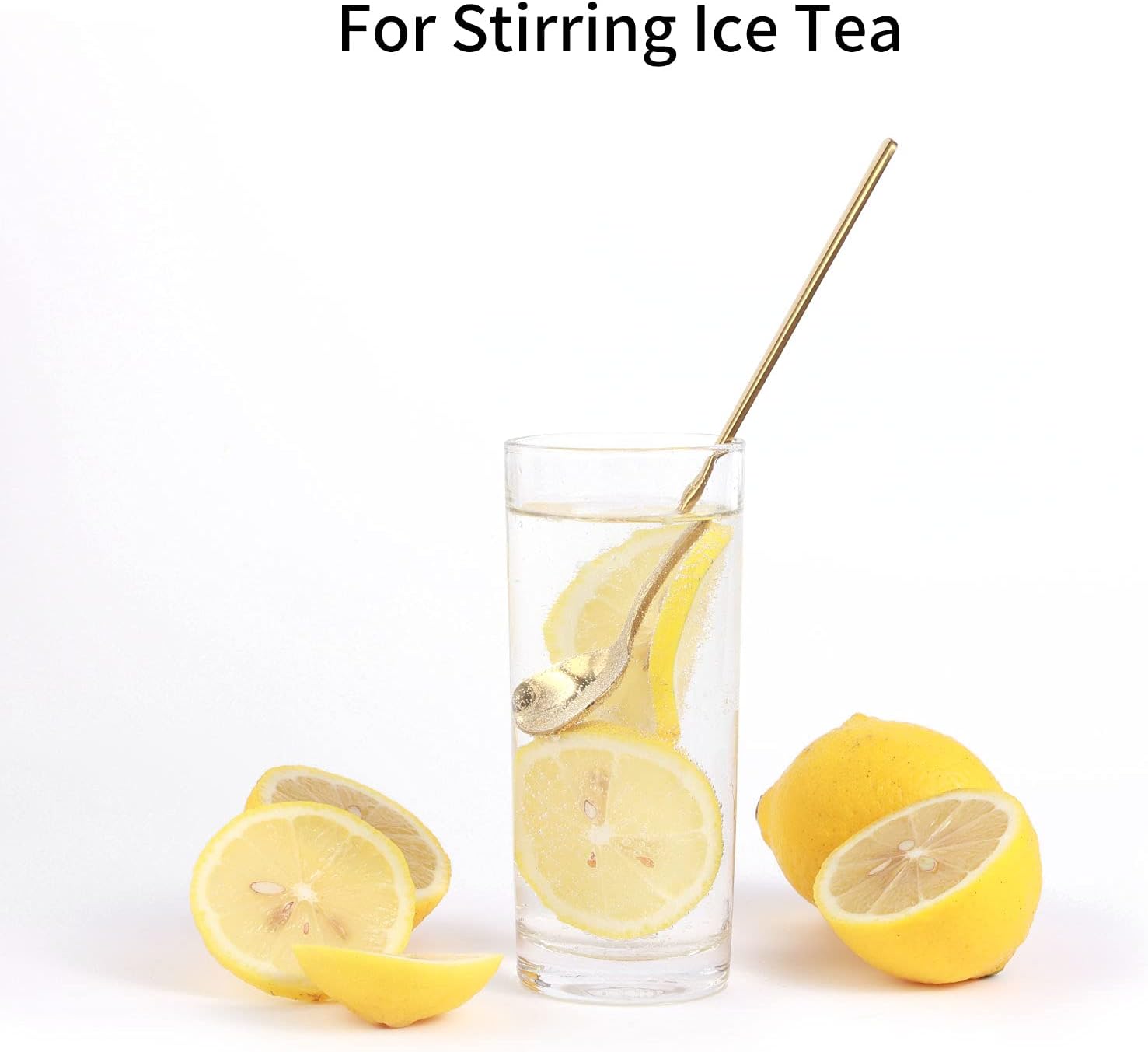 4 PCS 6.7 Inches Coffee/ Tea Spoons Long Handle, Gold, Ice Tea, Espresso