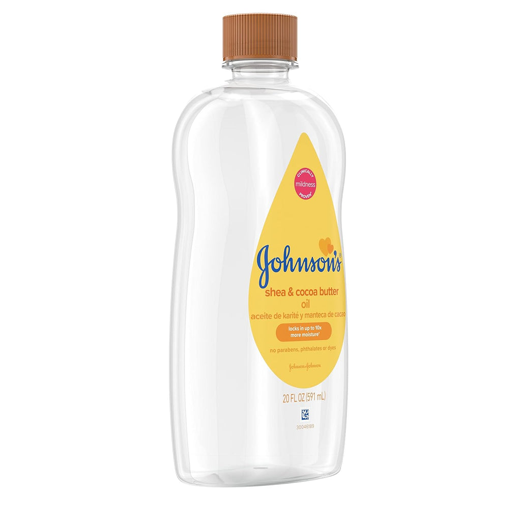 Johnson's Baby Oil, Mineral Oil Enriched with Shea & Cocoa Butter to Prevent