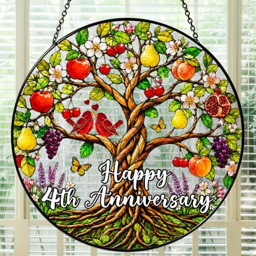 4th Anniversary Stained Glass Suncatcher