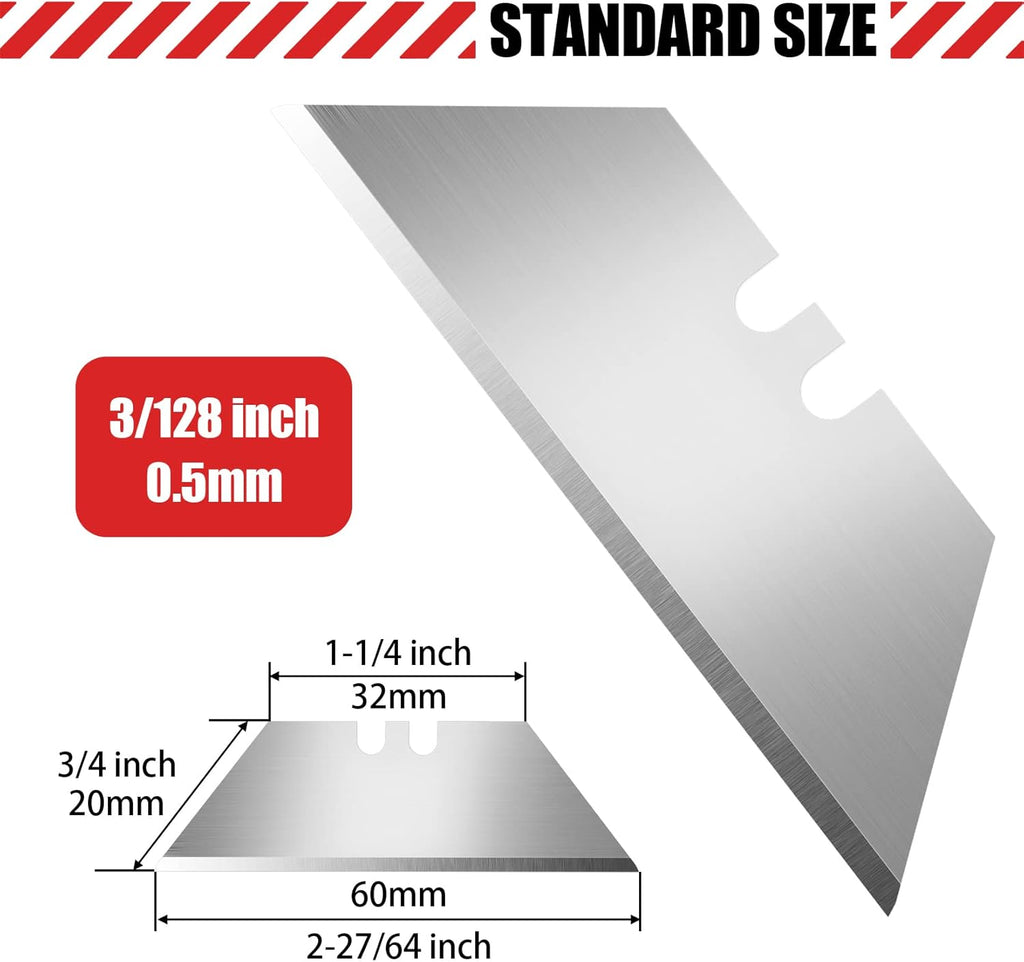 DIYSELF 50 Pack Utility Knife Blades, SK5 Steel Box Cutter Blades with