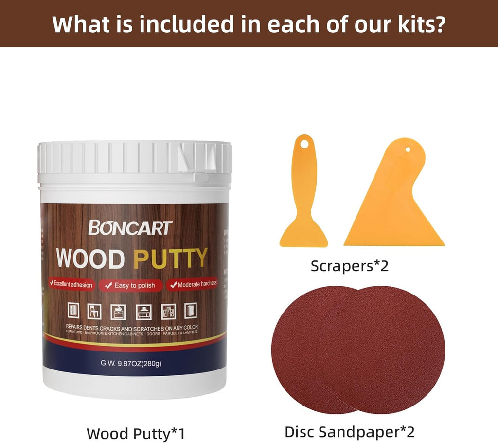 BONCART Wood Filler,Wood Putty,Wood Filler Paintable,Wood Repair Putty