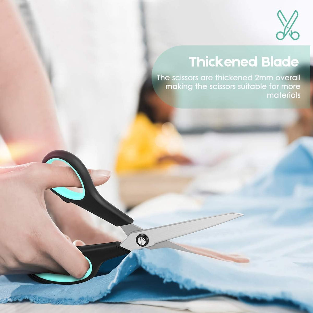 iBayam 3-Pack 8" Heavy Duty Scissors with Ultra Sharp Blades and Comfort Grip