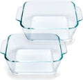 Small Casserole Dishes 2 Pack, 5 Inch Glass Square Baking Dish Individual Portion Baking
