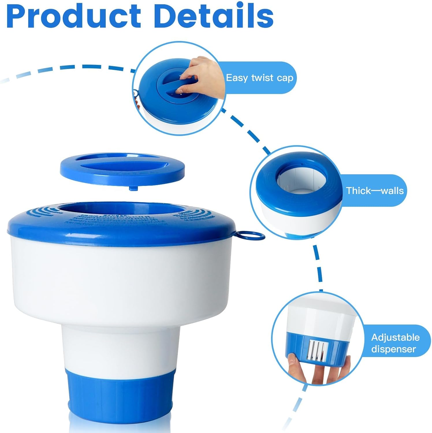 Pool Chlorine Floater for Pools Fits 3" Tablets,7" Diameter Chlorine Tablet
