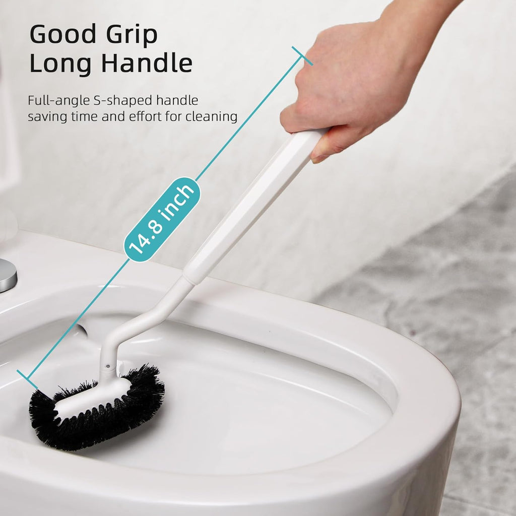 HAMITOR Toilet Bowl Brush Holder Set: Bathroom Deep Cleaning Toilet Cleaner