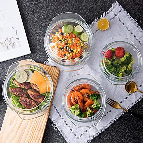 NUTRIUPS Small Round Glass Casserole Dish with lid, 0.65 L Mini glass bowl with glass lid