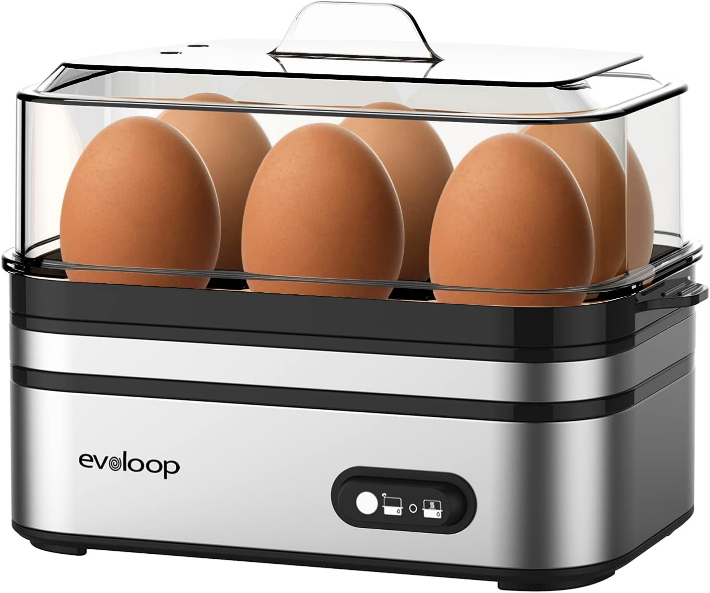 Evoloop Rapid Egg Cooker Electric 6 Eggs Capacity, Soft, Medium, Hard Boiled