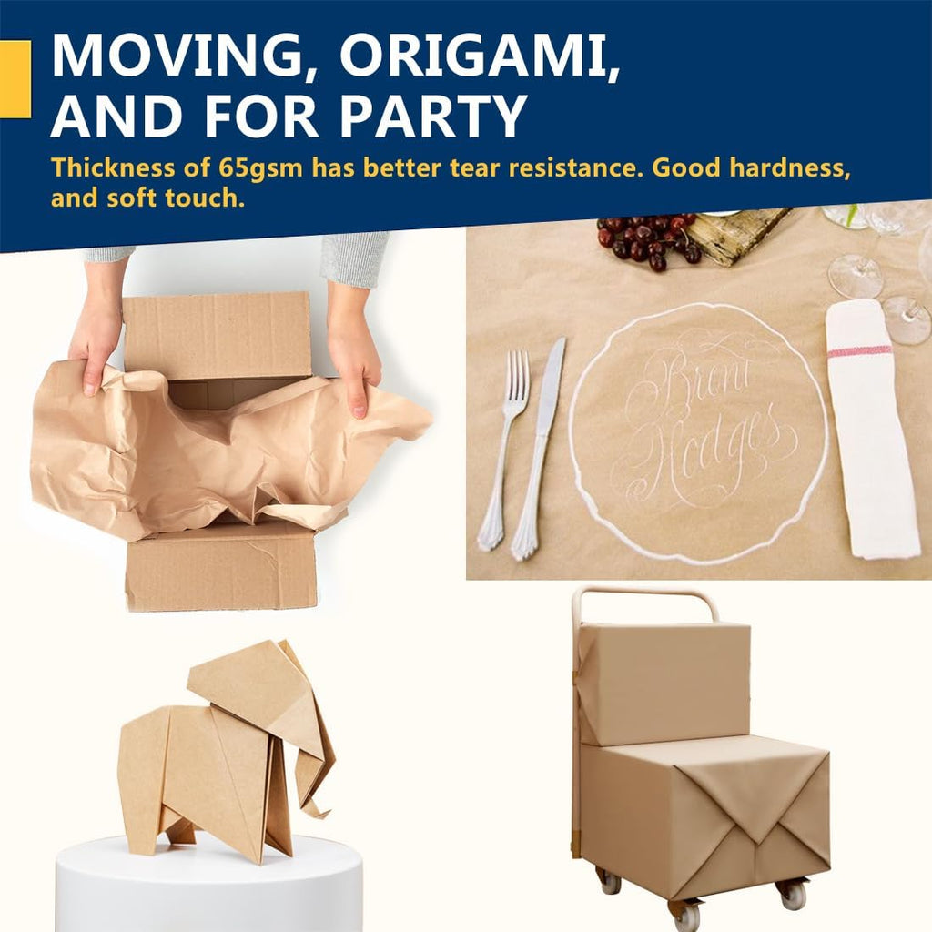 PerkHomy Brown Kraft Paper Roll 17.5" x 1,200" (100') for Gift Wrapping
