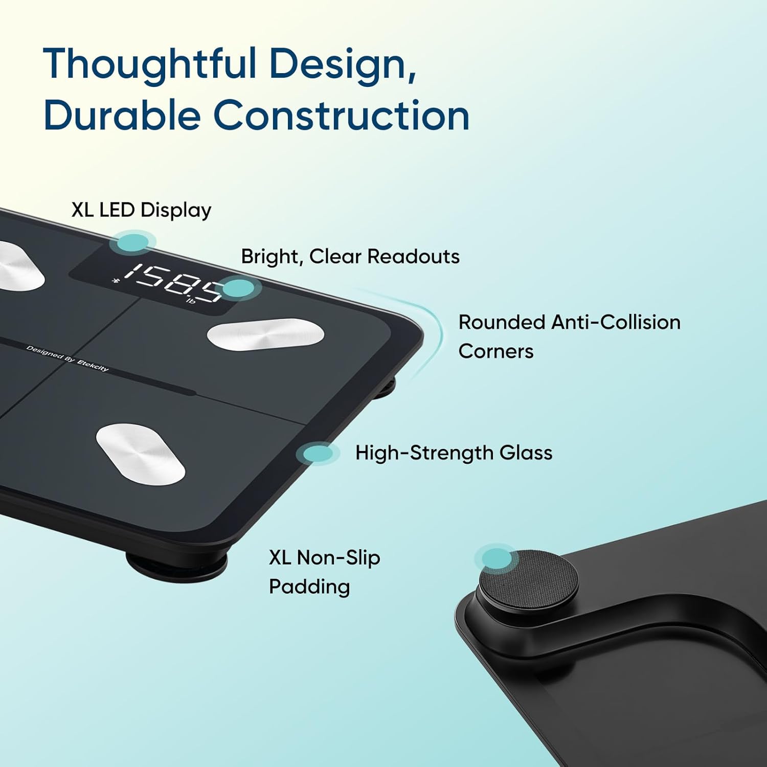 Etekcity Smart Scale for Body Weight, FSA&HSA Eligible, Bathroom Digital