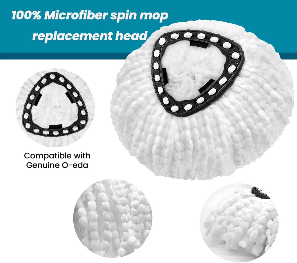 4 Pack Mop Head Replacement Compatible with O Cedar Triangle Swivel Mops,Spin