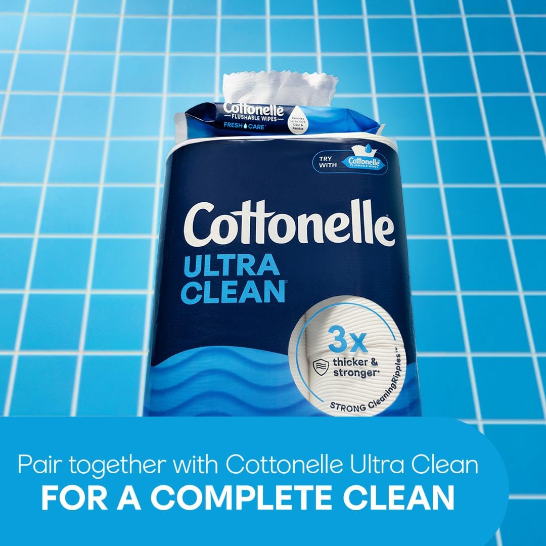 Cottonelle Ultra Clean Toilet Paper with Active CleaningRipples Texture