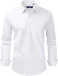 Alimens & Gentle Men's Dress Shirt Regular Fit Stretch Stain Shield Long Sleeve Solid