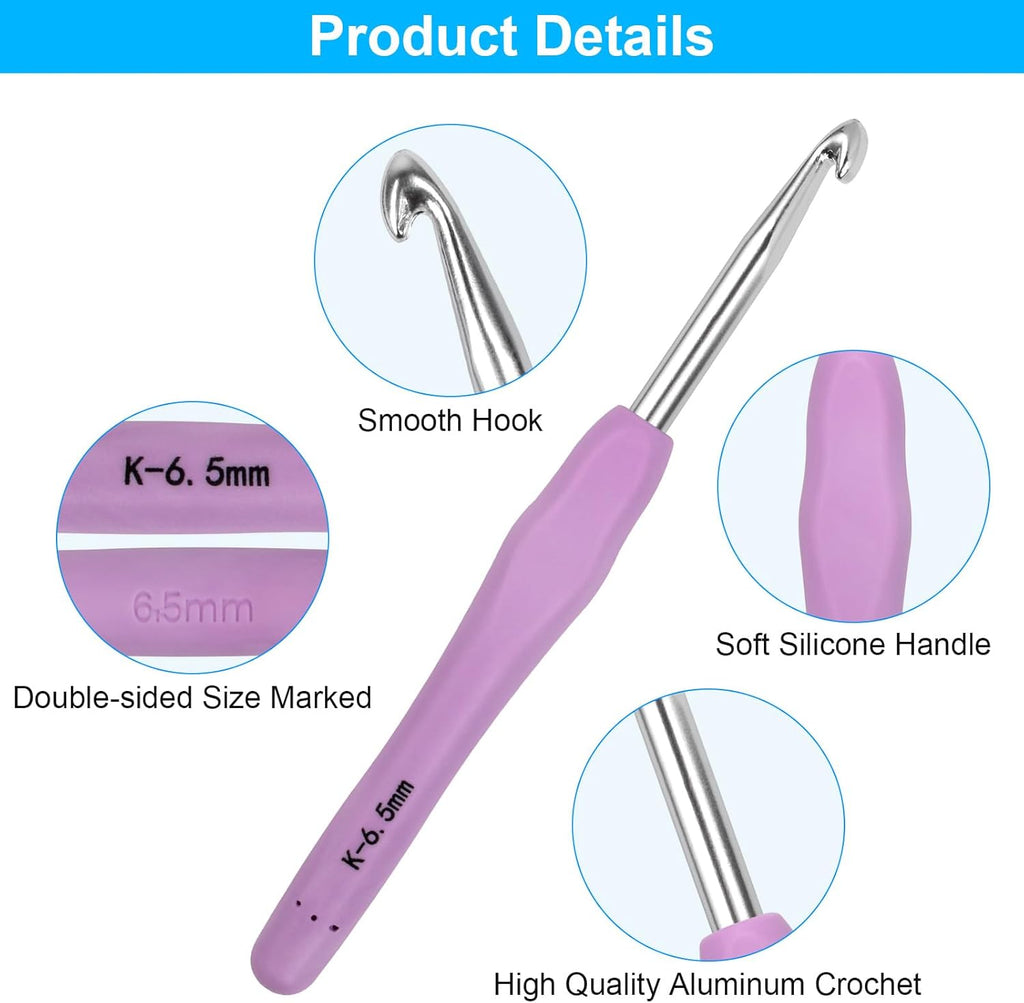 MECHEER Crochet Hooks 12 Sizes Crochet Hook Set, 51 Pack Yarn Crochet Kit for