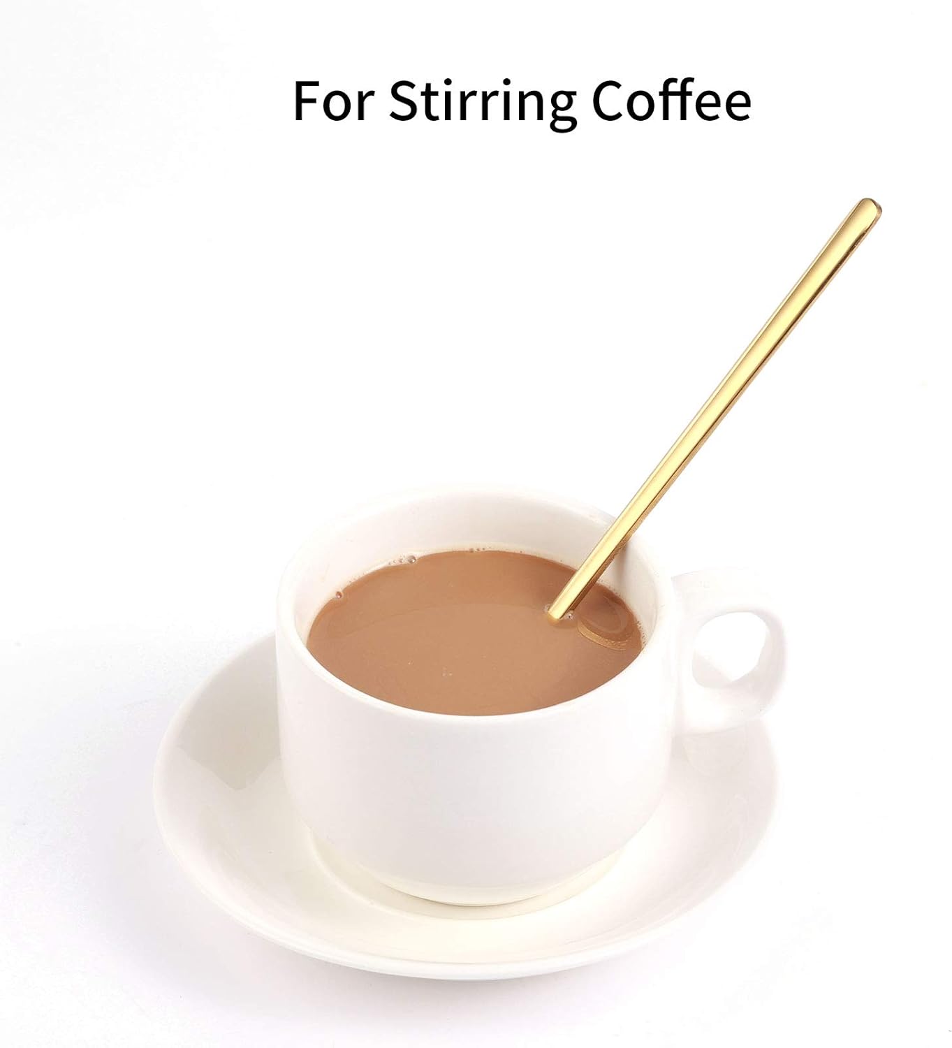 4 PCS 6.7 Inches Coffee/ Tea Spoons Long Handle, Gold, Ice Tea, Espresso