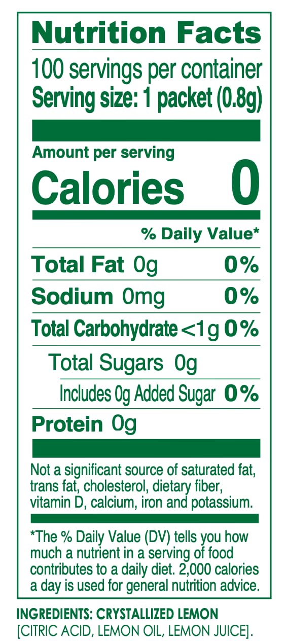 True Lemon 100ct (Pack of 1) - Water Enhancer - Bulk Dispenser - 0 Calorie