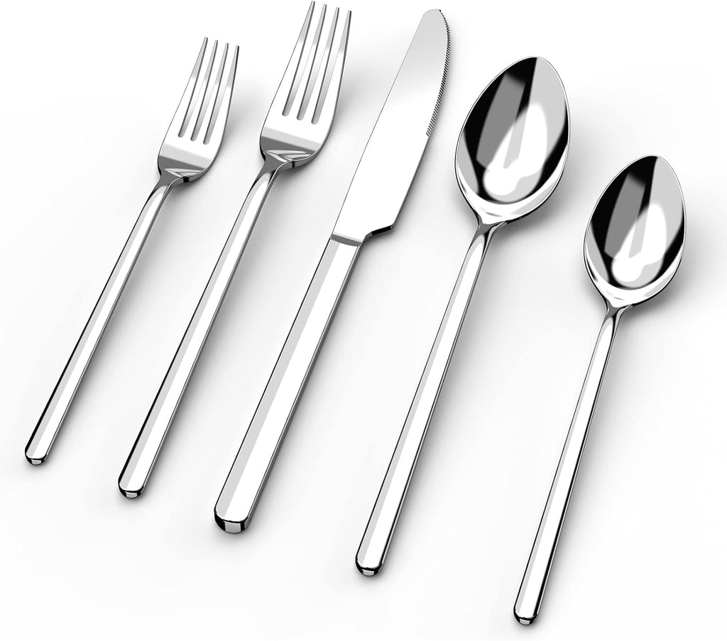 KINGSTONE Silverware Set, 20 Piece Flatware Cutlery Set for 4, 18/10