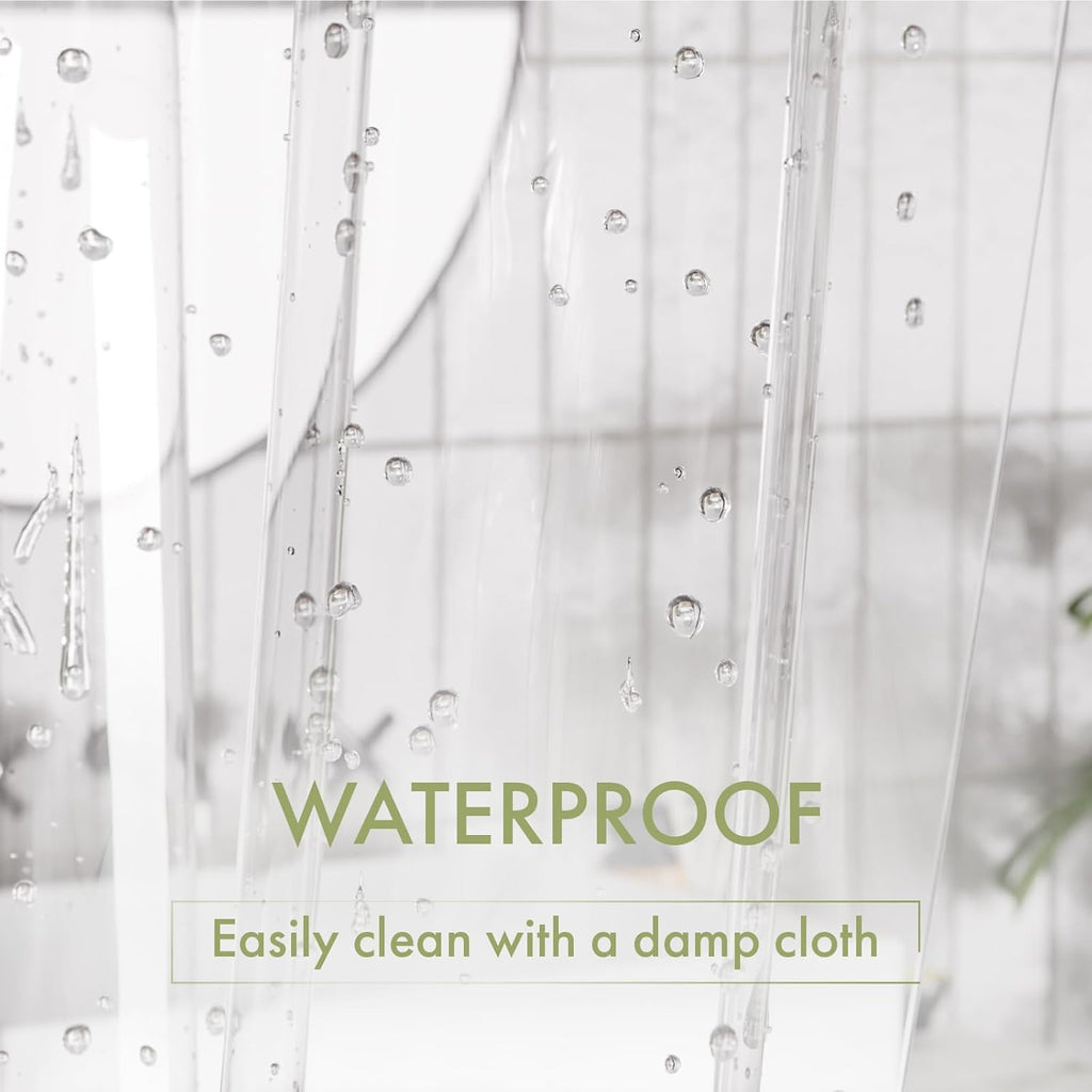 AmazerBath Shower Curtain Liner, 72x72 Clear Shower Curtain Liner, Waterproof