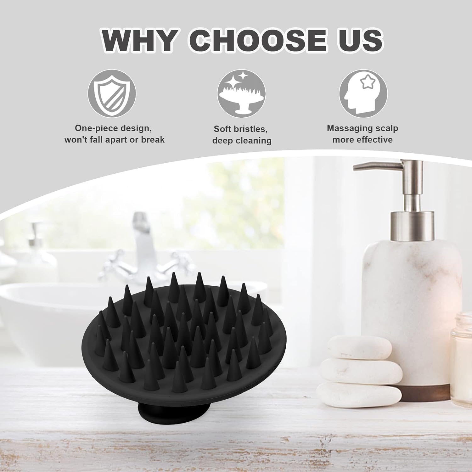 Meartchy Silicone Scalp Massager Shampoo Brush, Scalp Brush for Hair Growth &