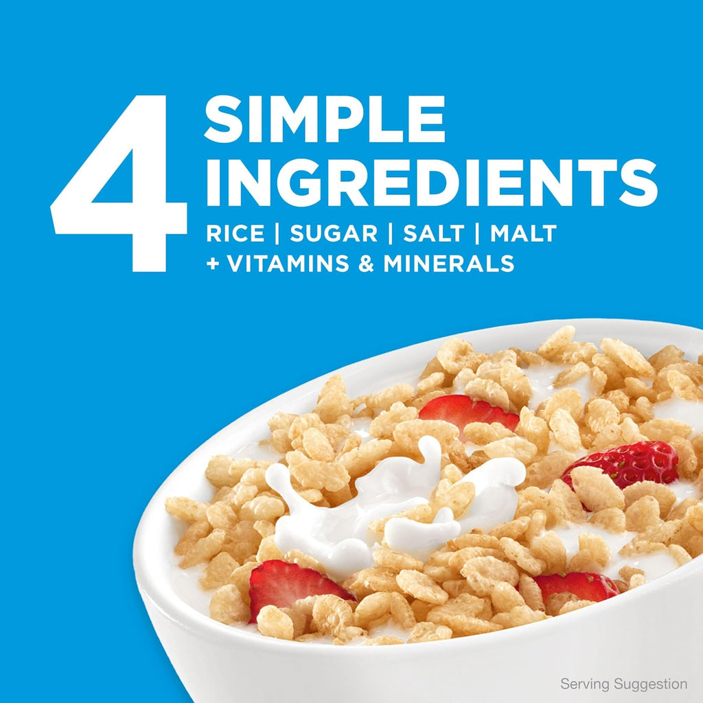 Kellogg's Rice Krispies Cold Breakfast Cereal, 8 Vitamins and Minerals, Rice