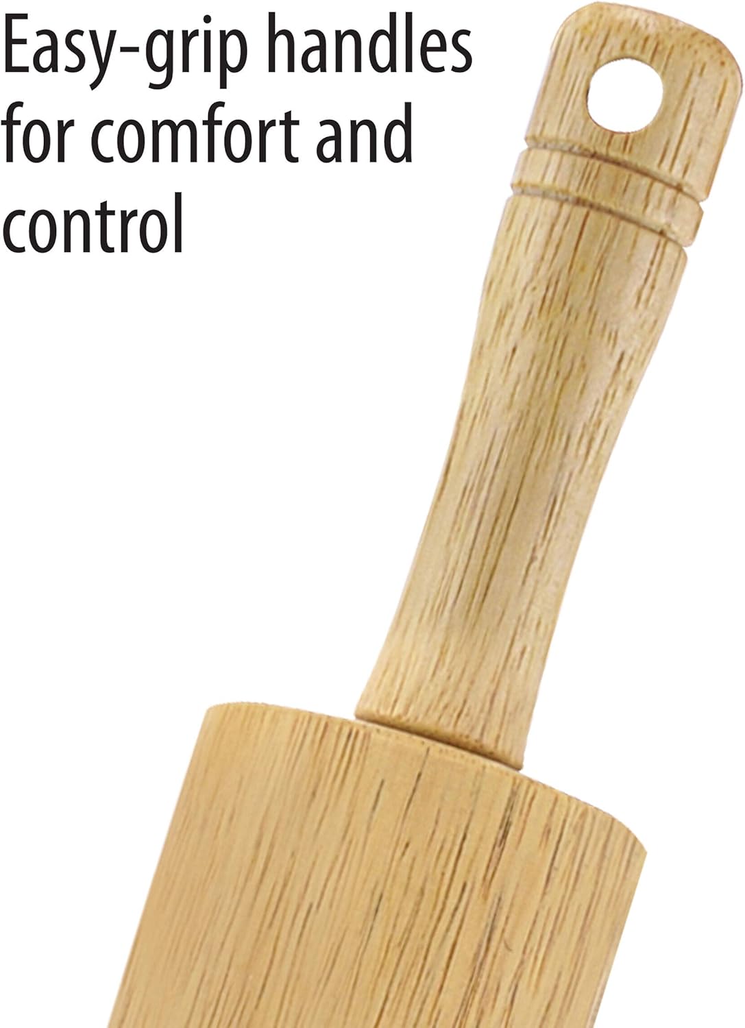 FARBERWARE Classic Wood Rolling Pin, 18-Inch Hardwood Dough Roller for Baking