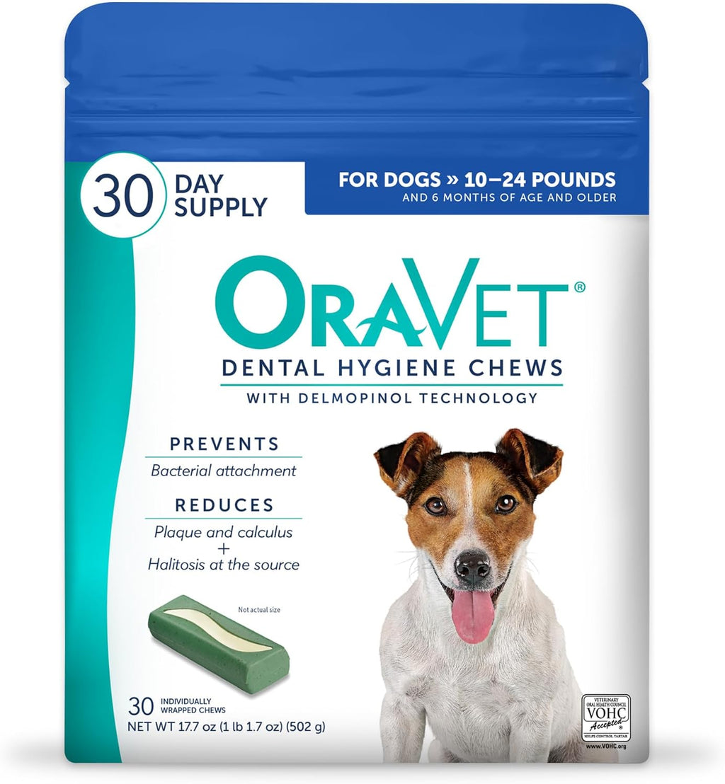 ORAVET Dental Chews for Dogs, Oral Care and Hygiene Chews (Small Dogs, 10-24