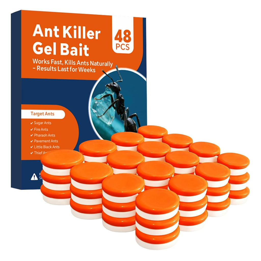 48 Pack Slow-Acting Ant Bait Gel Stations for Indoor & Outdoor Eliminate