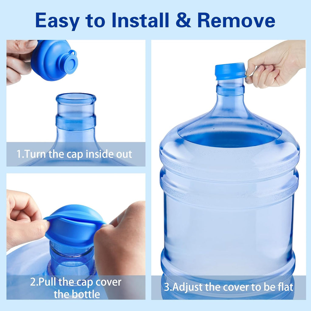 Gofriipai 3 and 5 Gallon Water Jug Cap, Silicone Reusable Replacement Cap