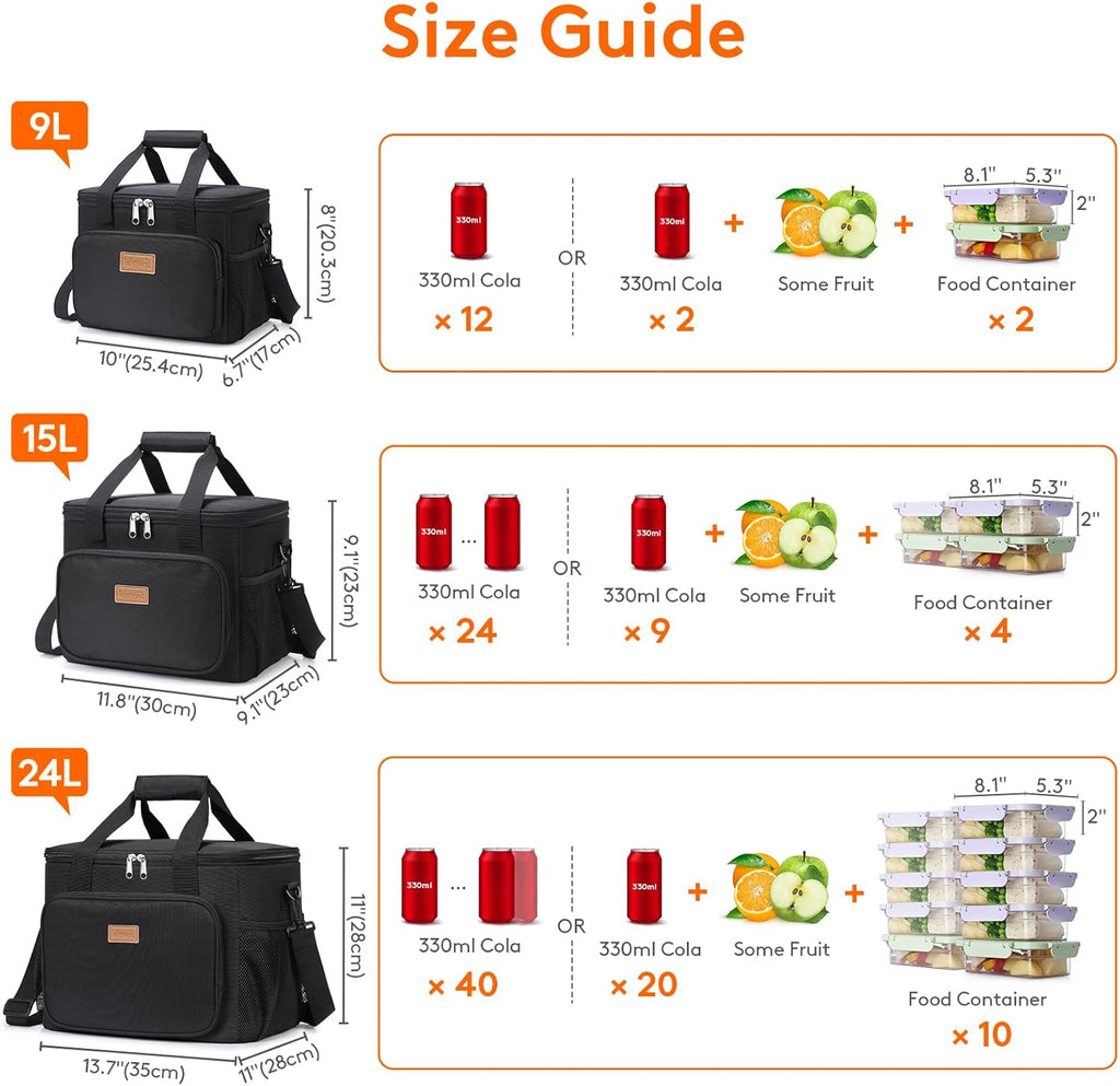 Lifewit Medium Lunch Bag, Insulated Lunch Box, Soft Cooler Cooling Tote for
