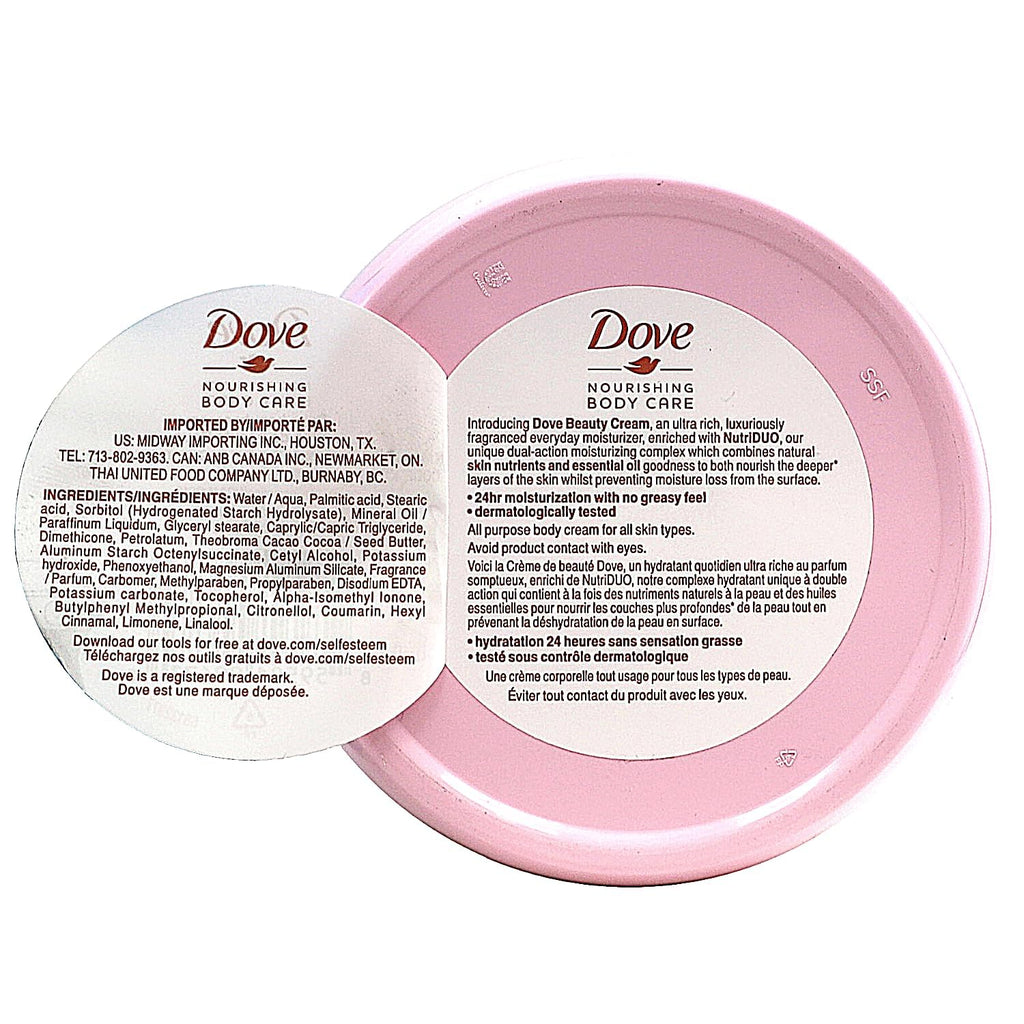 Dove Nourishing Body Care, Face, Hand, and Body Beauty Cream for Normal to