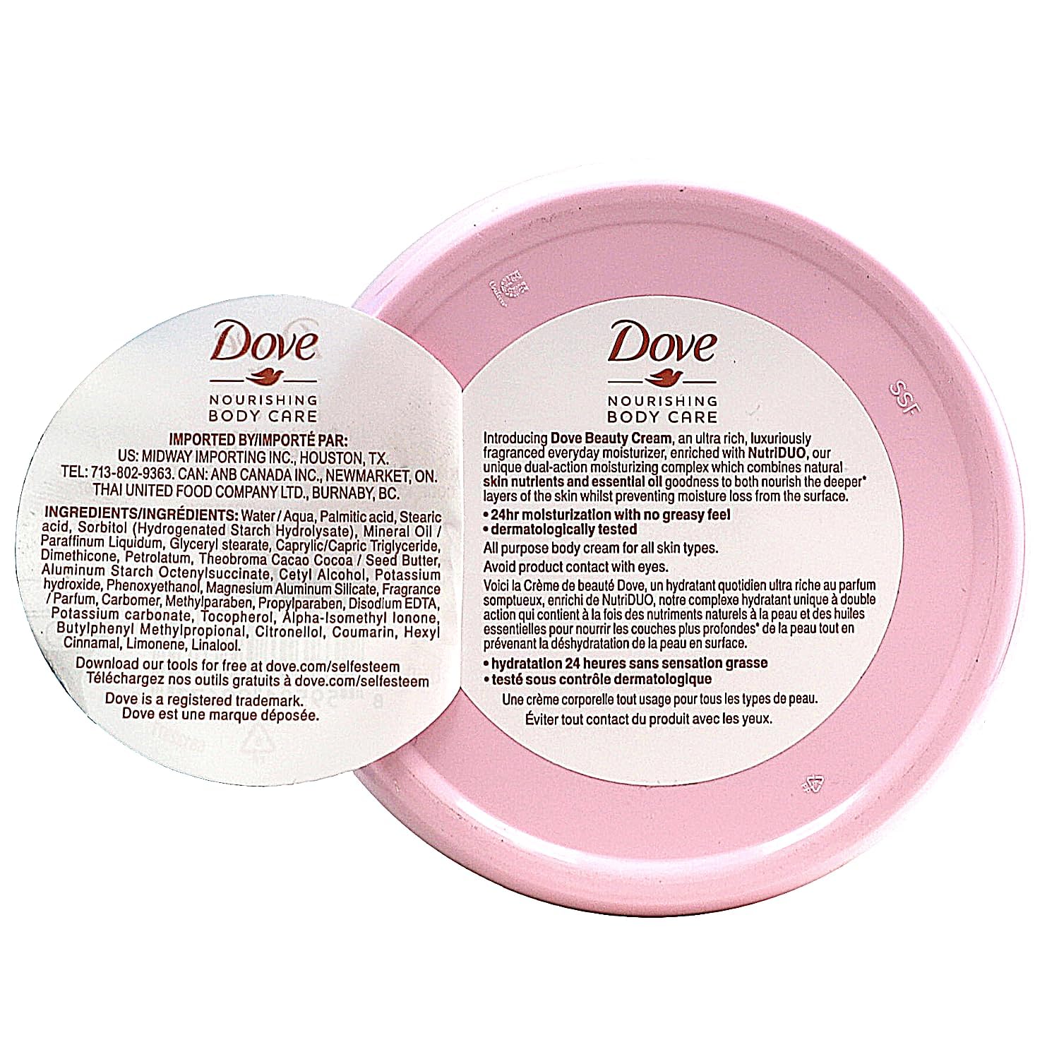 Dove Nourishing Body Care, Face, Hand, and Body Beauty Cream for Normal to