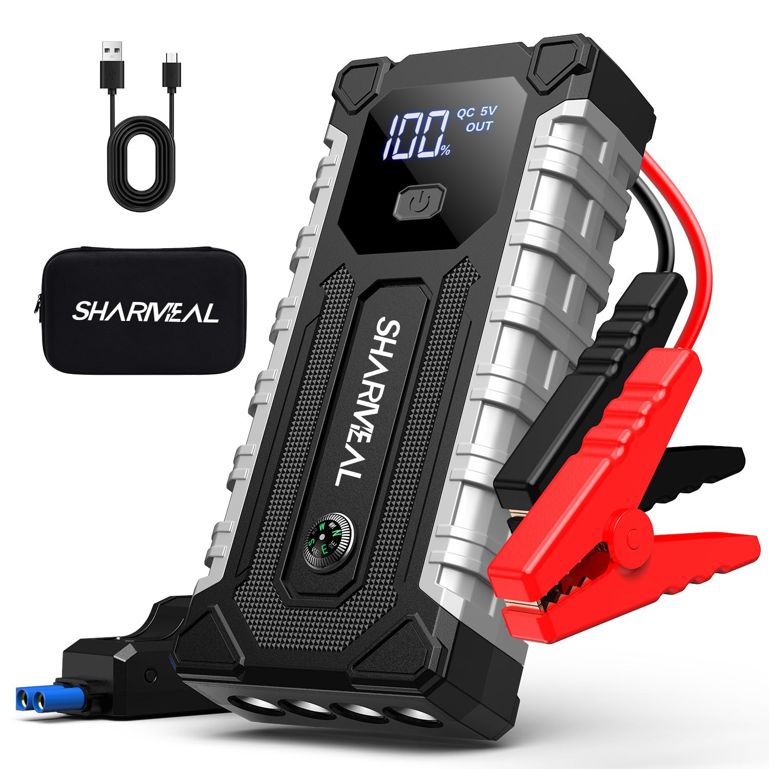 Sharmeal Car Jump Starter 7000A, Jump Starter Battery Pack for All Gas and